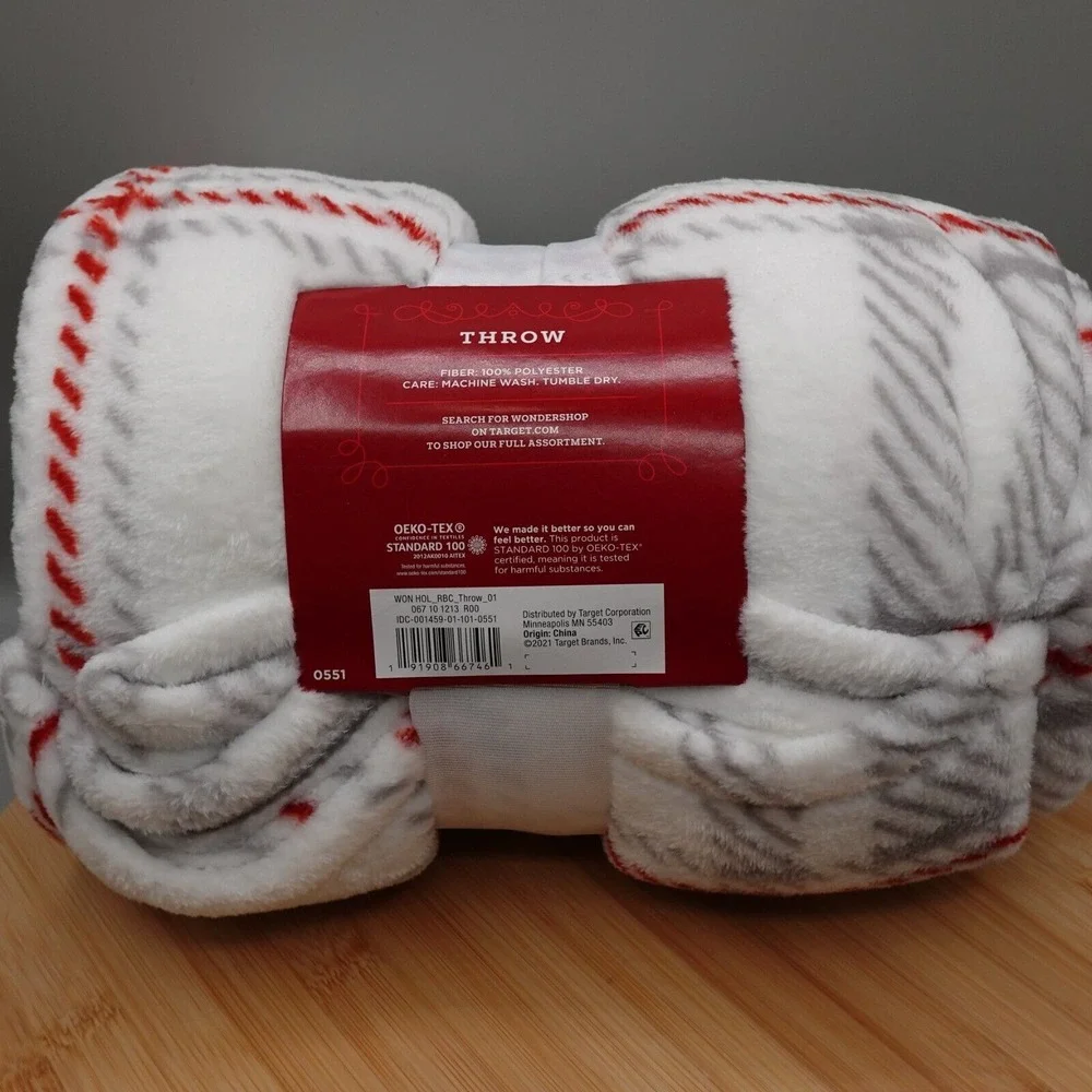 NEW Wondershop 2PC Throw Gift Blanket Christmas Holiday 50x60in Plaid Plush Soft